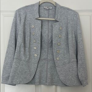 Light Gray Blazer with Button Accents